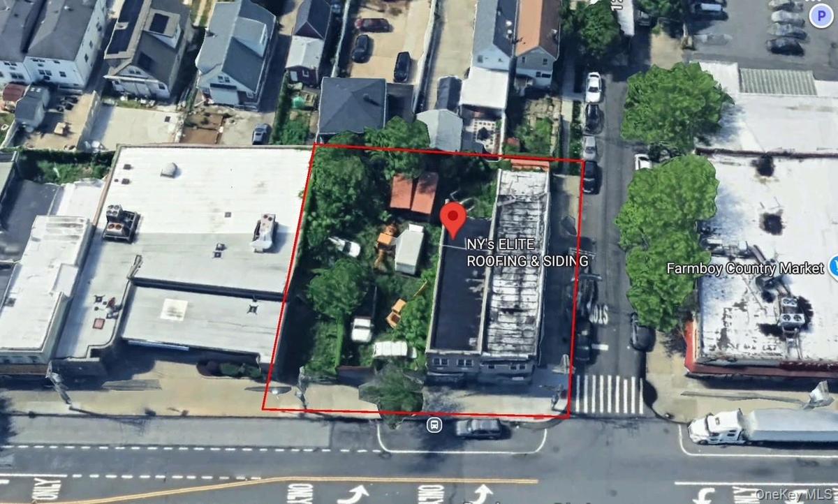 Aerial overview of property's location with property boundaries highlighted