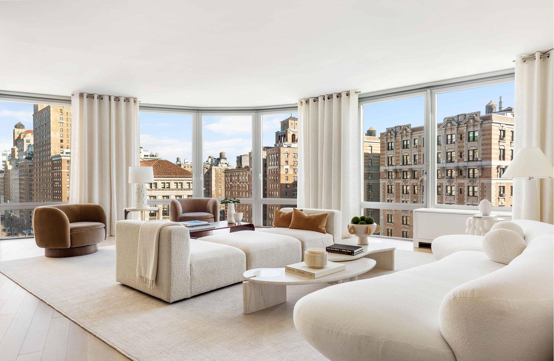 This beautiful 2, 589 square foot, 4 bedroom, 3 bathroom plus media room boasts gorgeous classic Upper West Side views up Broadway and towards Central Park.