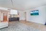 Living area with light wood-style flooring