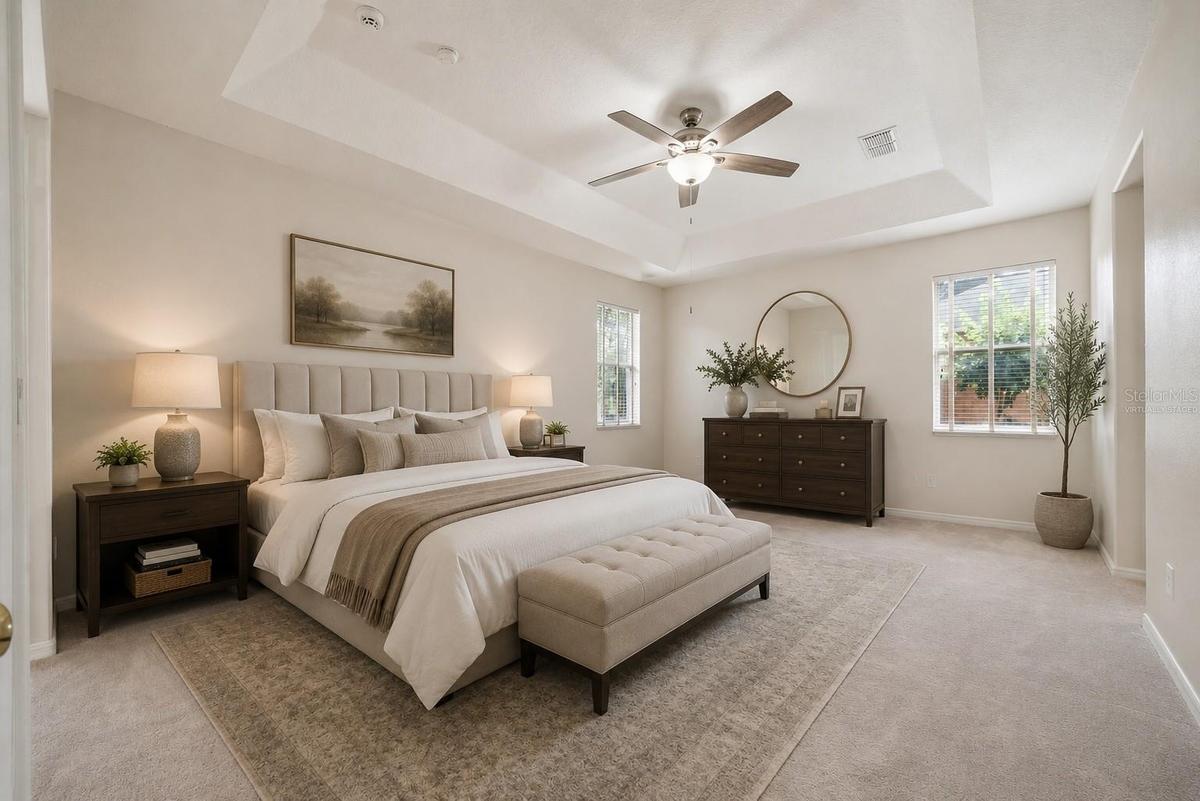 Virtually Staged Primary Bedroom
