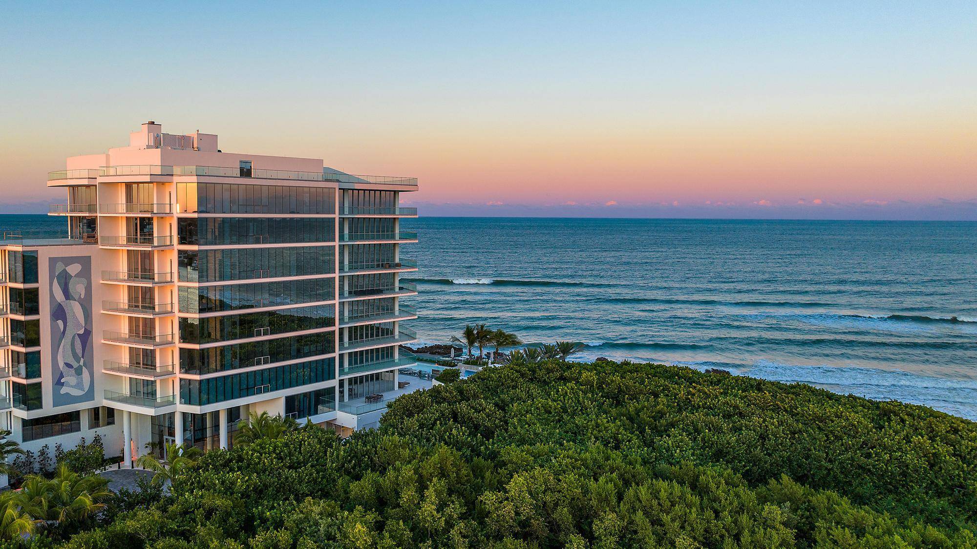 Ocean to Intracoastal. New Construction, ceanfront tower known as SeaGlass Jupiter Island.