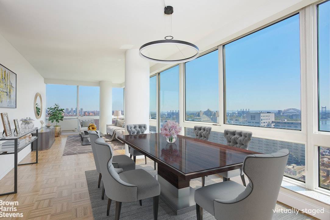 SUNDRENCHED, HIGH FLOOR WITH OPEN VIEWS Enter this corner 2 bedroom, 2 bathroom apartment and be dazzled by bright eastern and northern light from floor to ceiling windows !