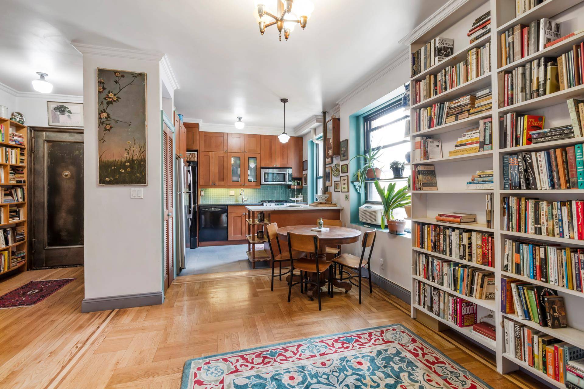 Feast your eyes on this super cool, light, spacious, and inviting East Village convertible three bedroom, currently set up as two bedroom, with multiple areas to set up home offices ...