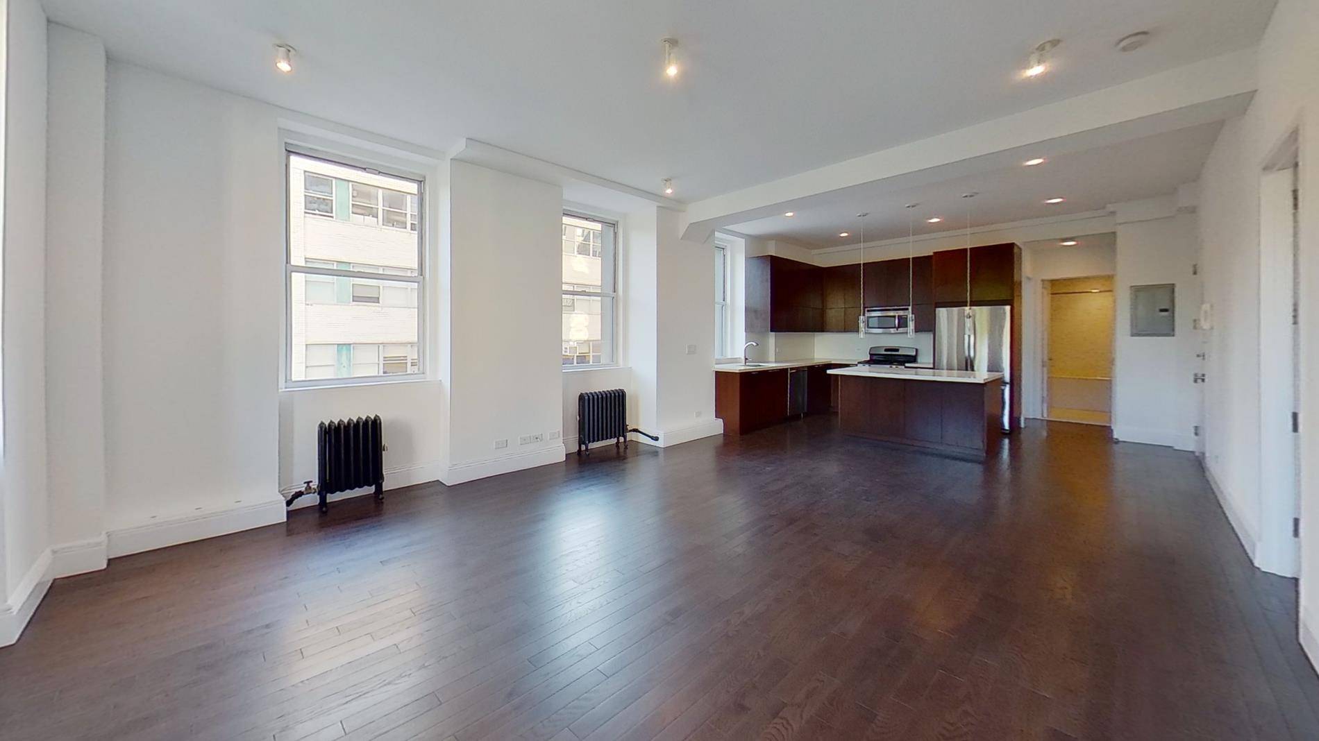 Sleek two bedroom loft directly facing Union Square Park.