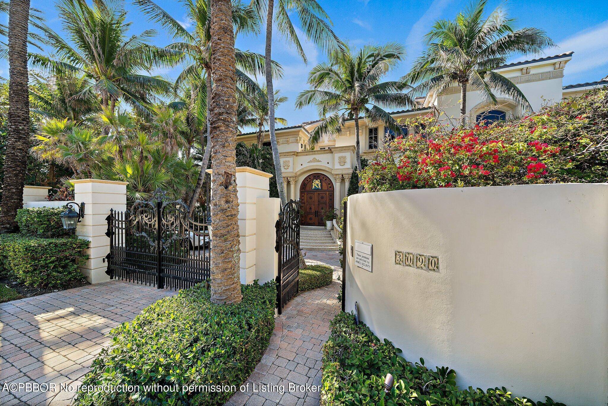 This spectacular custom estate is a fully furnished, luxurious oasis perched between the Intracoastal Waterway and the magnificent Atlantic Ocean, offering breathtaking vistas of both.