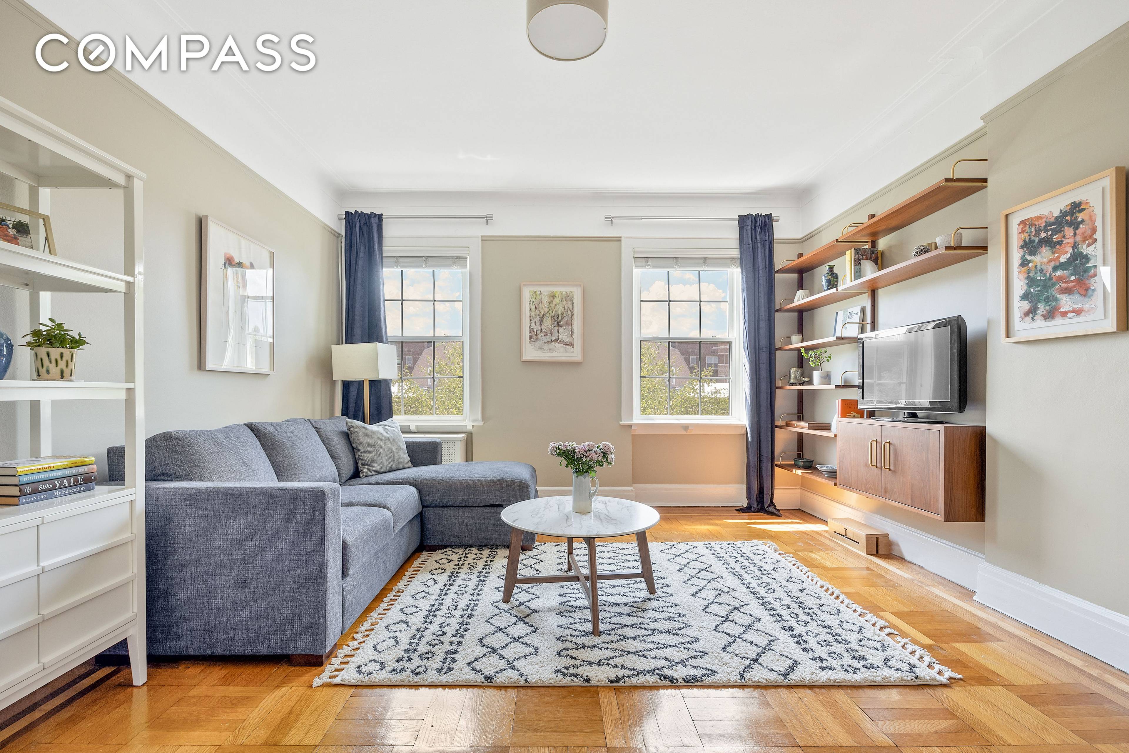 Sun splashed interiors and a stunning common roof deck await in this expansive one bedroom pre war co op in an exceptional North Park Slope location.