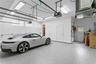 Oversized 2 car garage includes additional storage and work space