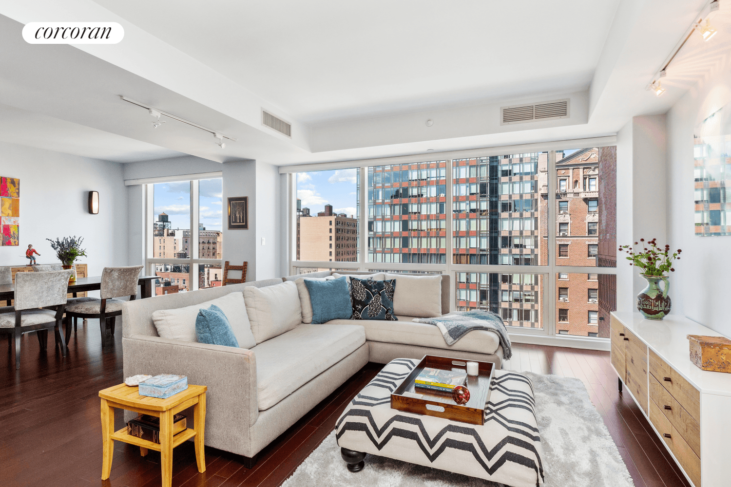 This incredibly spacious Upper West Side three bedroom, three bathroom condominium features a dedicated home office or fourth bedroom, central air conditioning, washer dryer and a private storage unit !