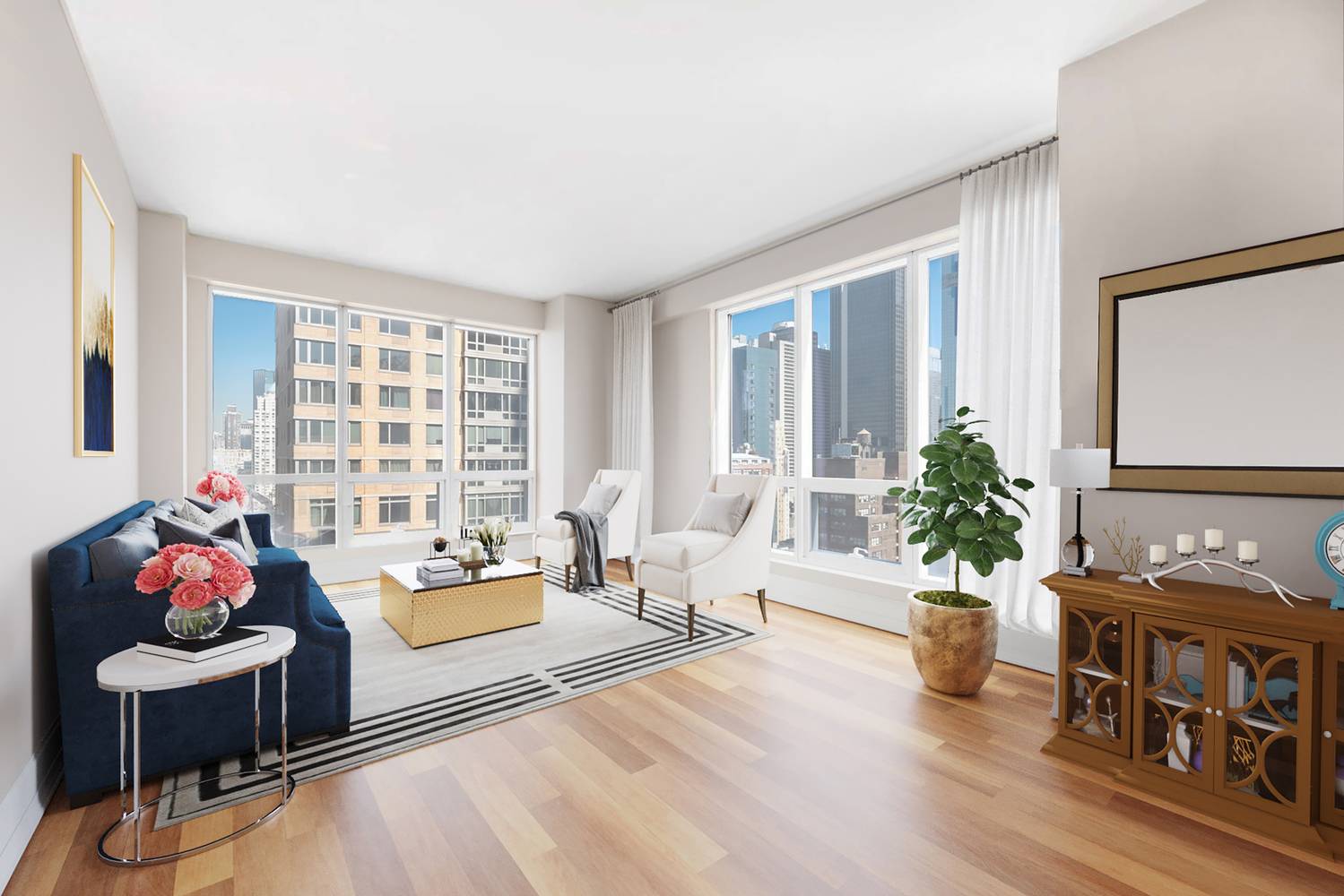 Midtown Manhattan meets Hudson Yards and the Clinton Theater District Bright, Corner Unit 1 Bedroom 1 Bath in the Full Service Luxury Orion Condominium.