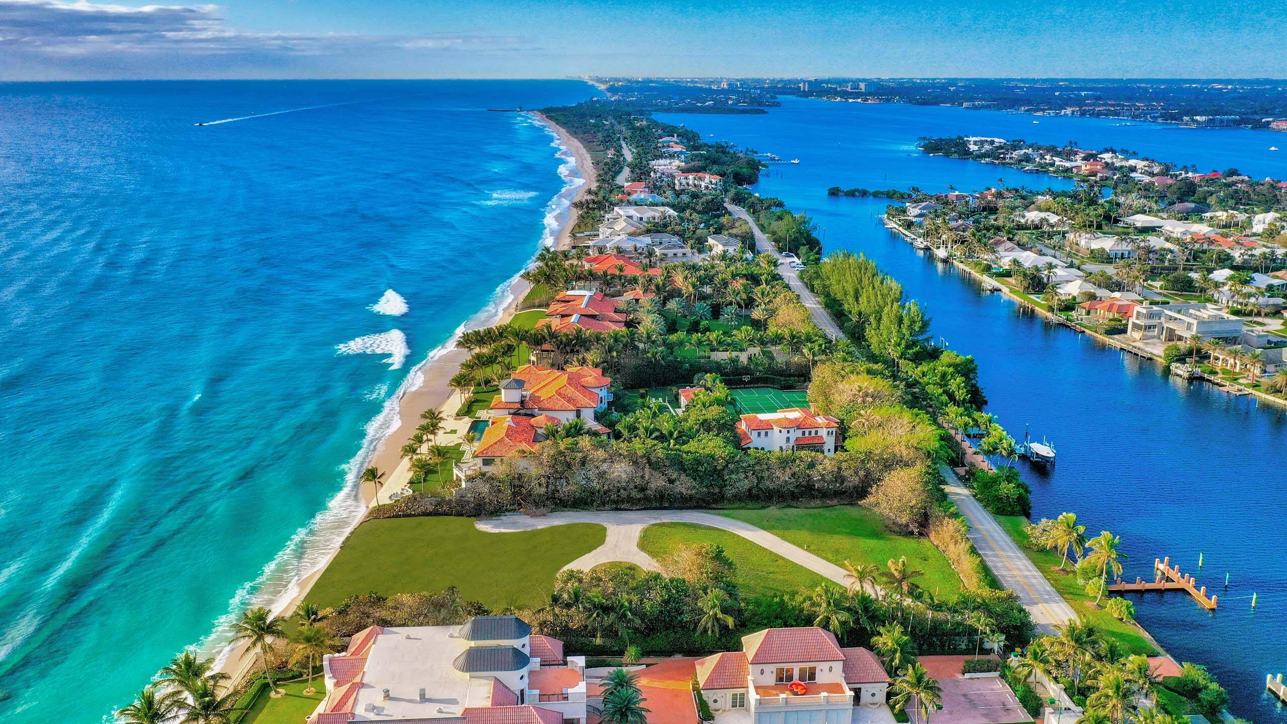 Boasting over 1. 3 acres, this Manalapan estate parcel offers 158 feet of direct oceanfrontage and over 200 feet of direct Intracoastal waterfrontage.
