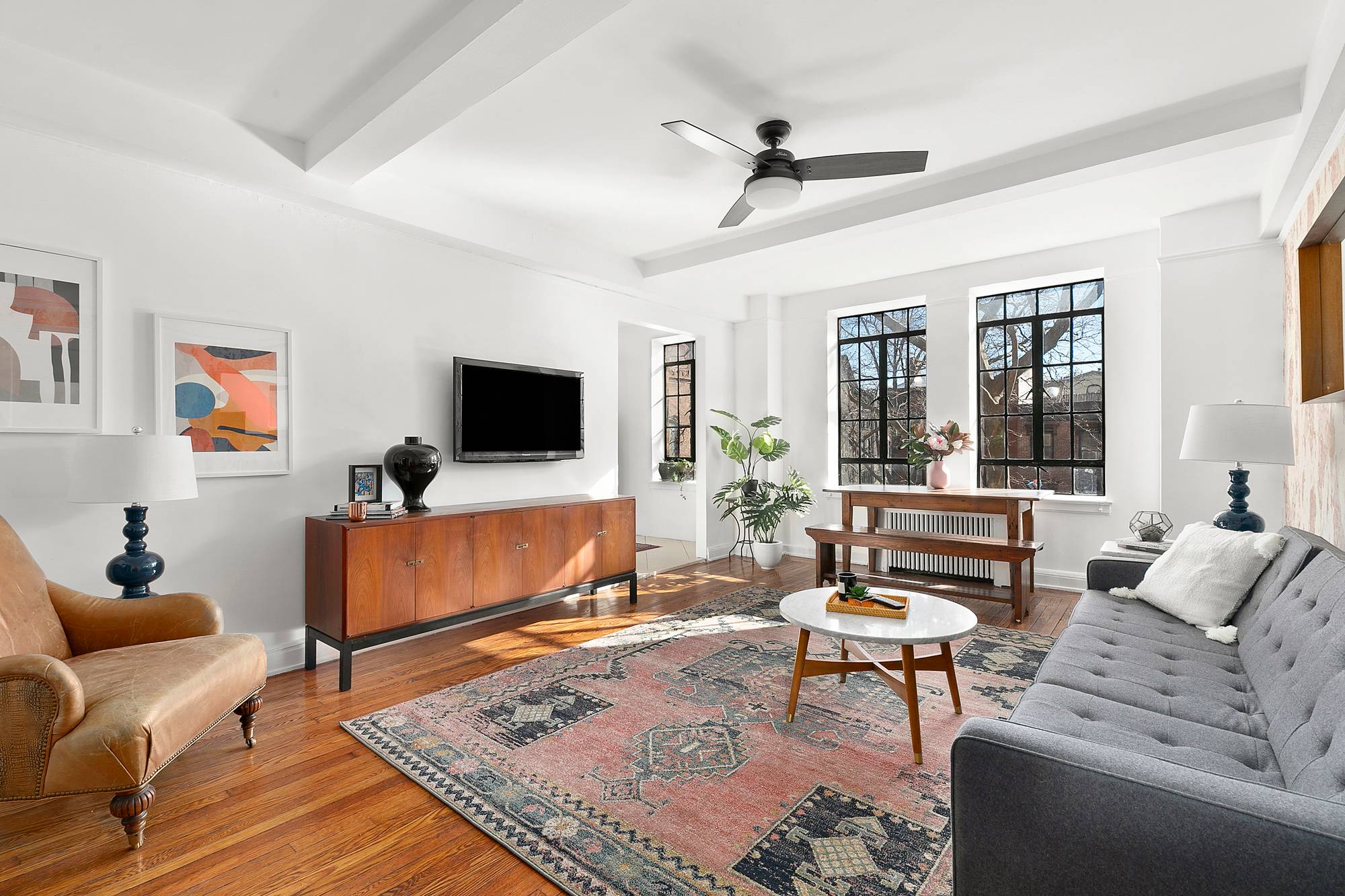 Oversized and rarely available corner one bedroom at The Griffin, Fort Greene's premier doorman co op.