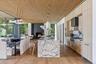 Kitchen with Wolf appliances, Luna wood ceiling and 7” white oak flooring