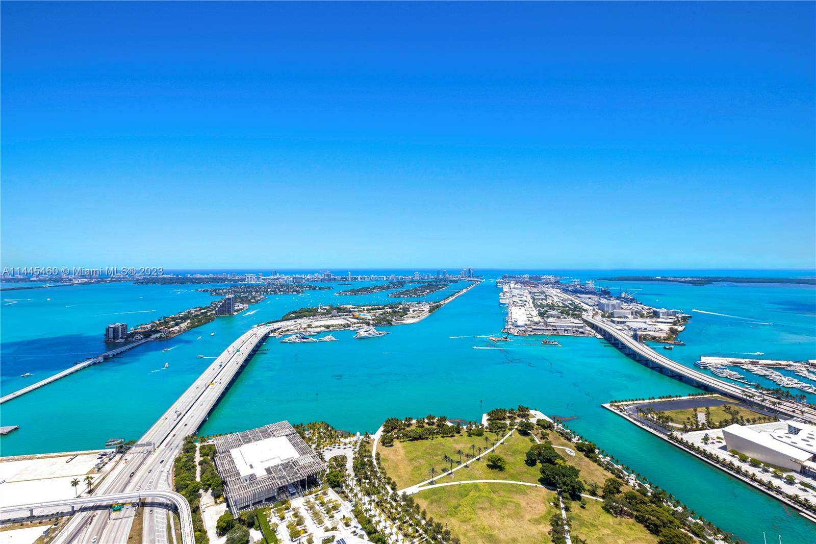 2 Story Penthouse w impressive views of Biscayne Bay, Atlantic Ocean, Miami Beach the Miami Skyline 20 foot ceilings.