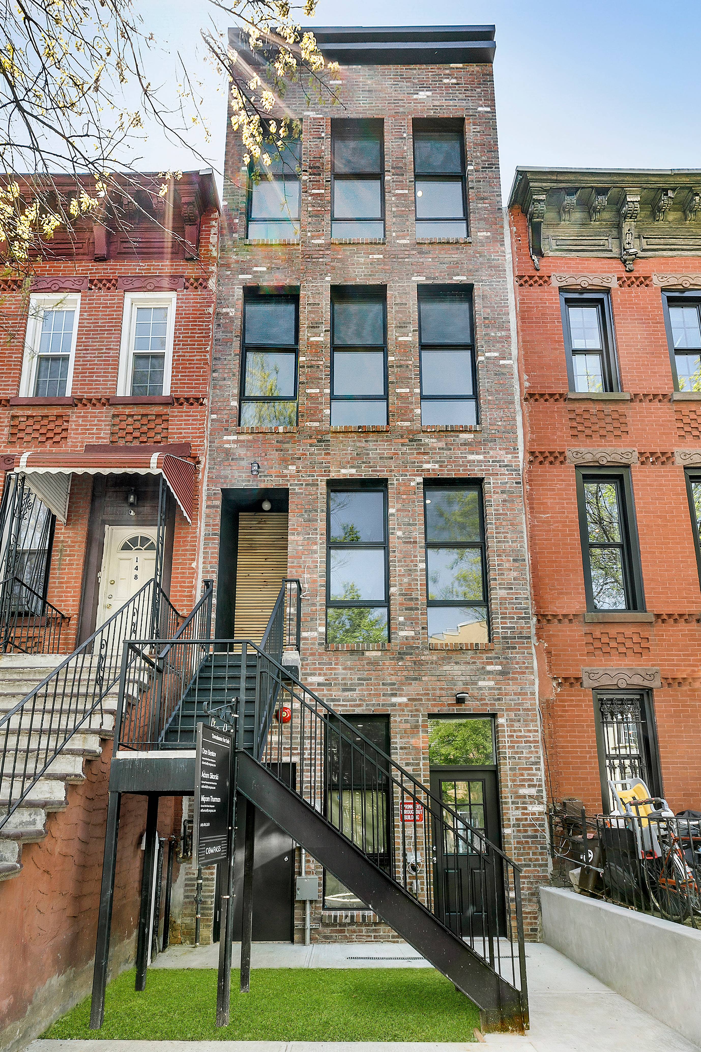 Brand new construction, brick townhouse in Bedstuy Brooklyn.