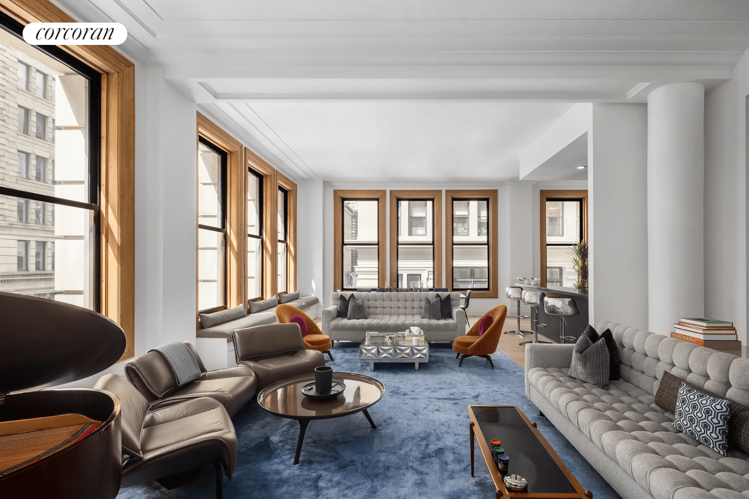 Impeccably renovated and designed, this prewar corner residence has the grandest loft feel with nearly 13 foot ceilings, 9 foot huge windows which bask the home with incredible light, and ...