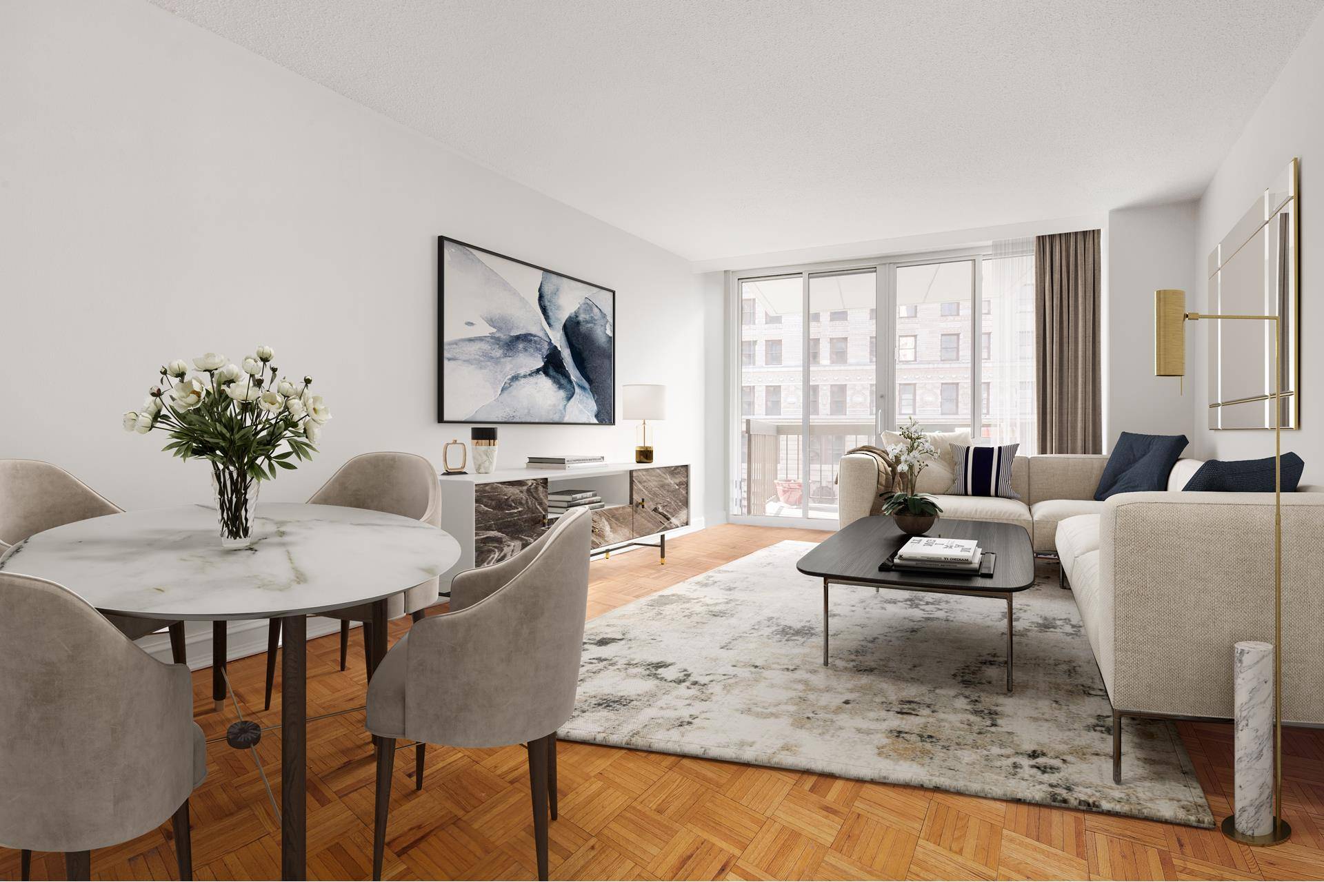 Move right into this sun flooded, West facing one bath, one bed with balcony with Flatiron building views at the highly coveted Madison Green.