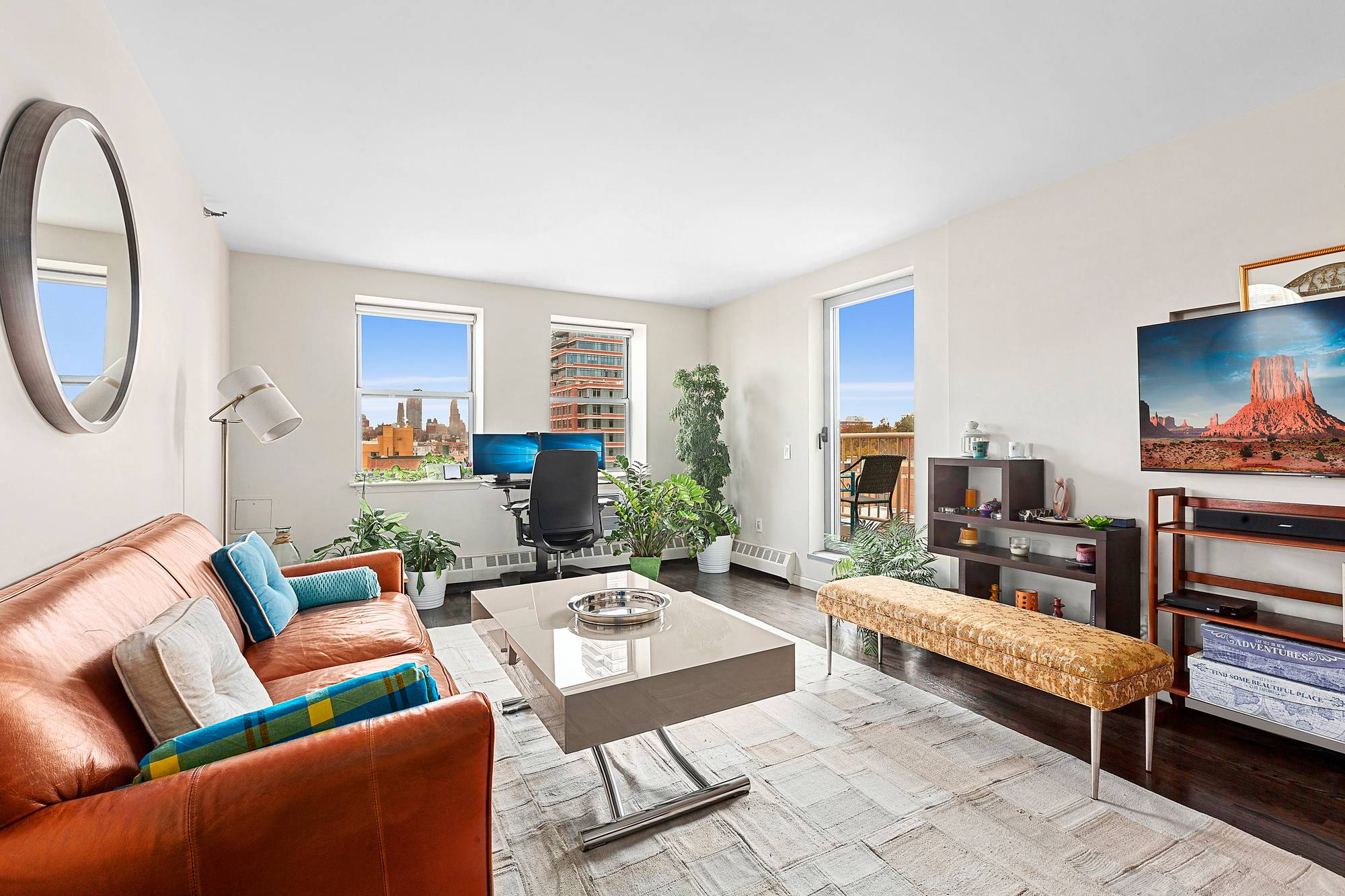 Find yourself at peace in this sunny, spacious two bedroom and two bathroom home with private outdoor space and unobstructed views in Manhattan for well under 1M.