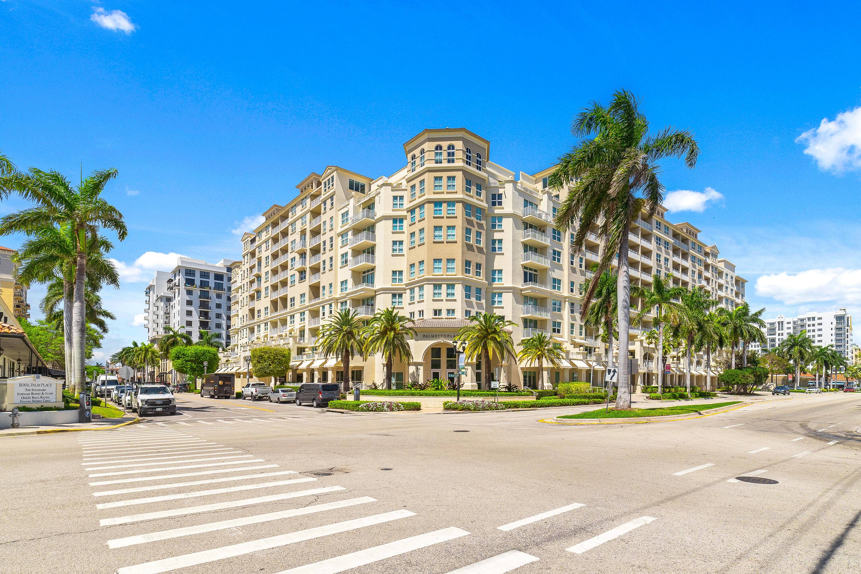 Stunning, beautifully furnished, 2 bedroom, 2 bathroom unit with a RARE OVERSIZED 300 sq ft balcony in the heart of downtown Boca Raton !