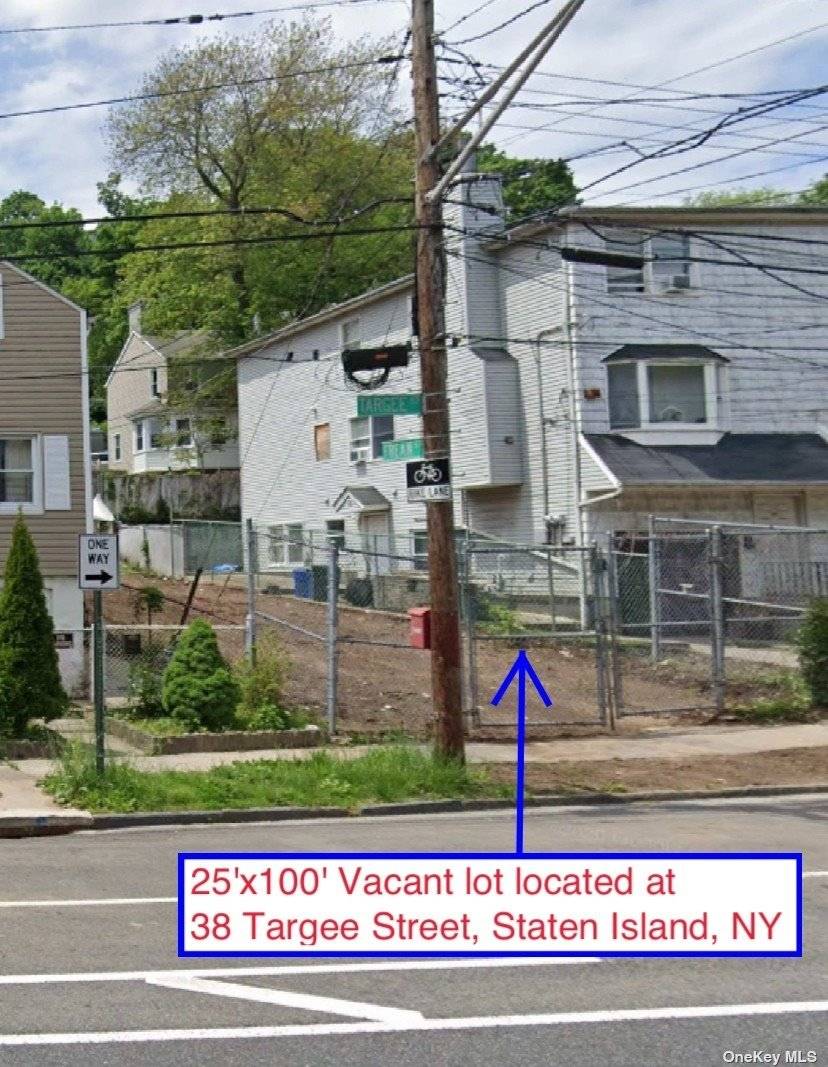 The vacant 25'x100' lot can be developed with one detached one family building, three story plus cellar.