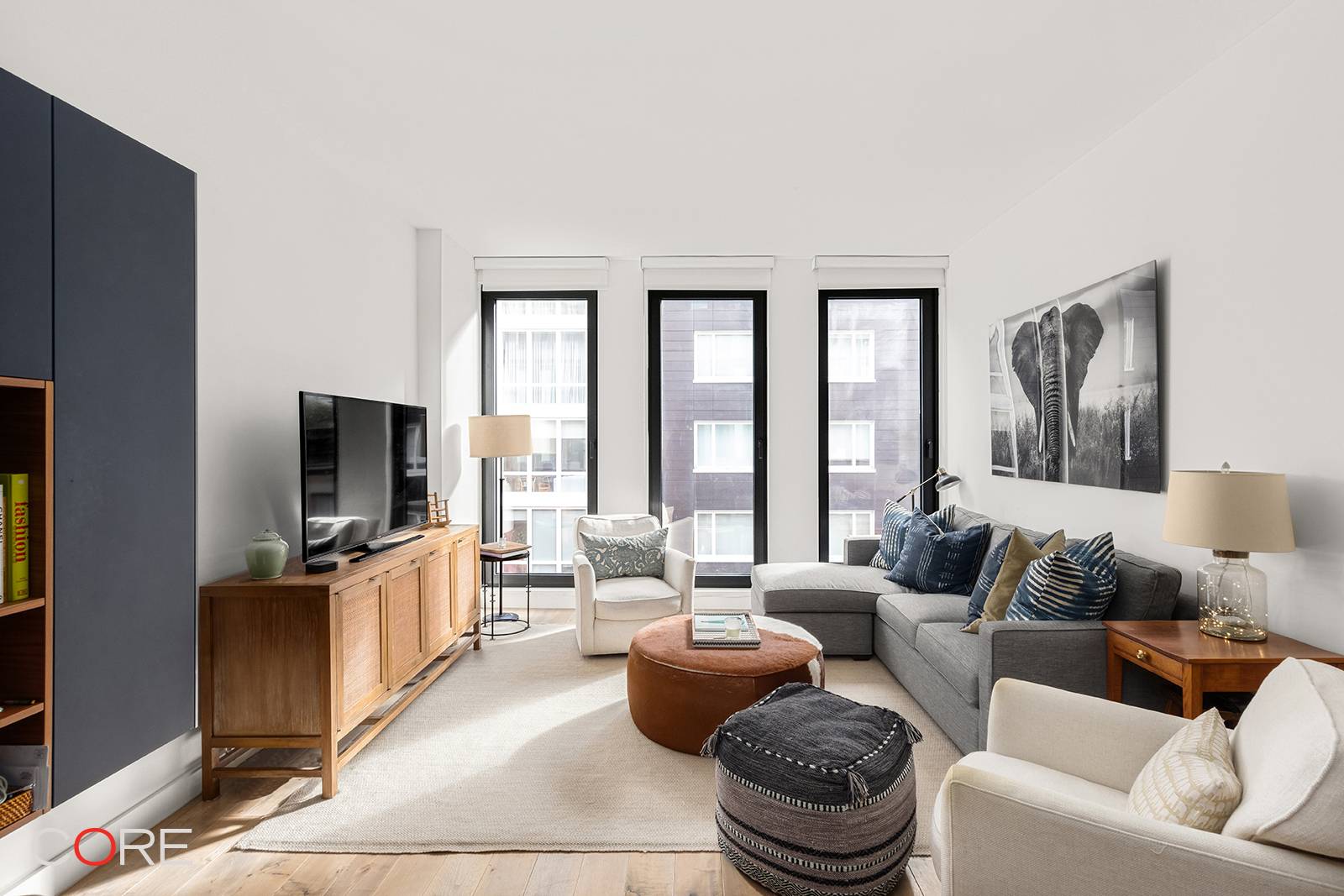 This east facing two bedroom, two and a half bathroom apartment presents 1, 073 square feet of living space at 15 Renwick.