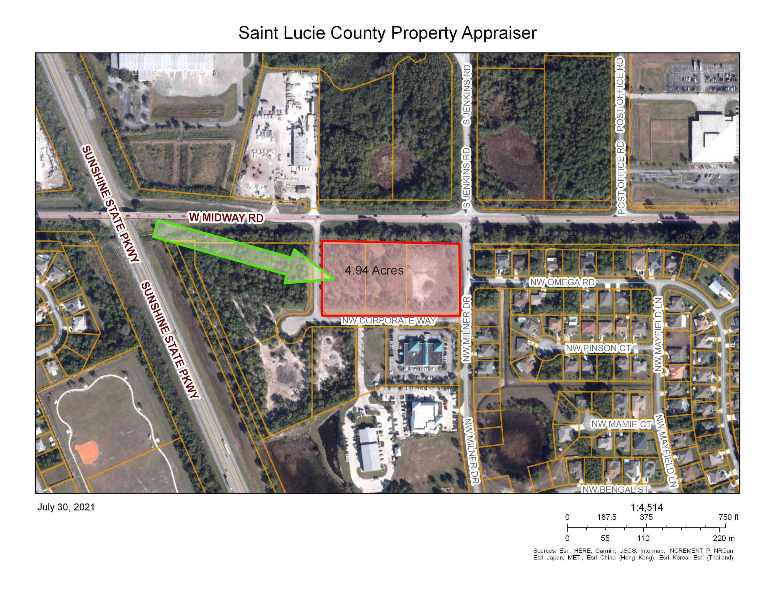 Prime 5 acre Commercial site on Midway Rd.