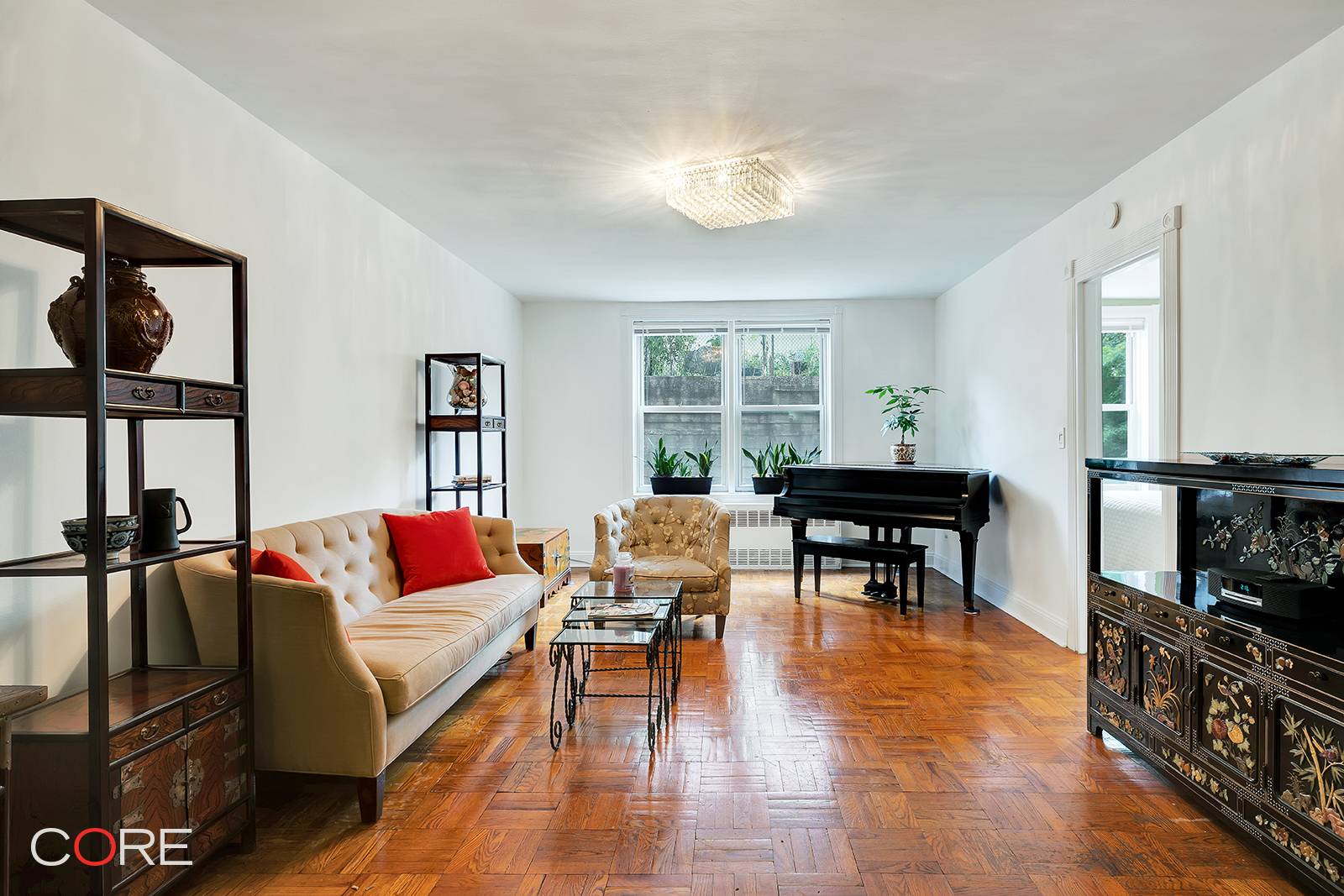 This pin drop quiet true two bedroom, one bathroom, large corner unit on a beautiful tree lined street is located less than a block from Prospect Park.