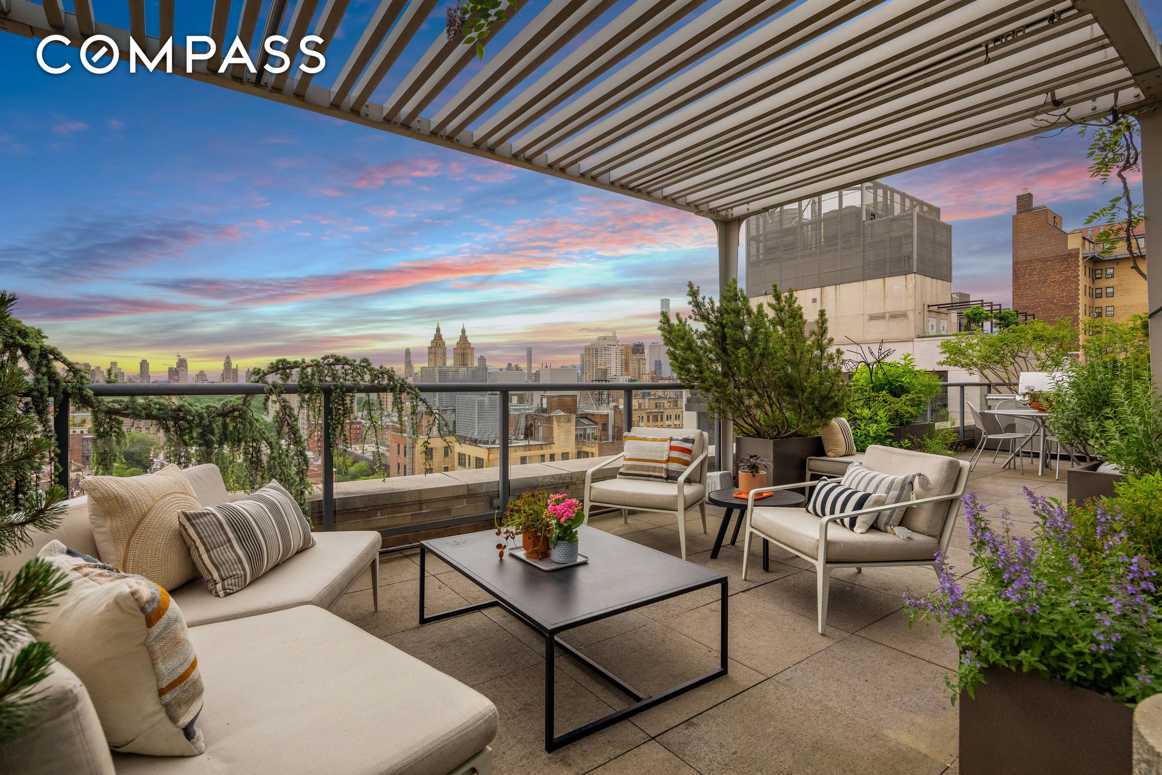 Positioned above the Upper West Side, Penthouse 19 is a sunlit, full floor retreat with four open exposures and a large private terrace.