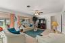 Family room area. Doorway in right rear leads into the bedroom area on the south side of the home.
