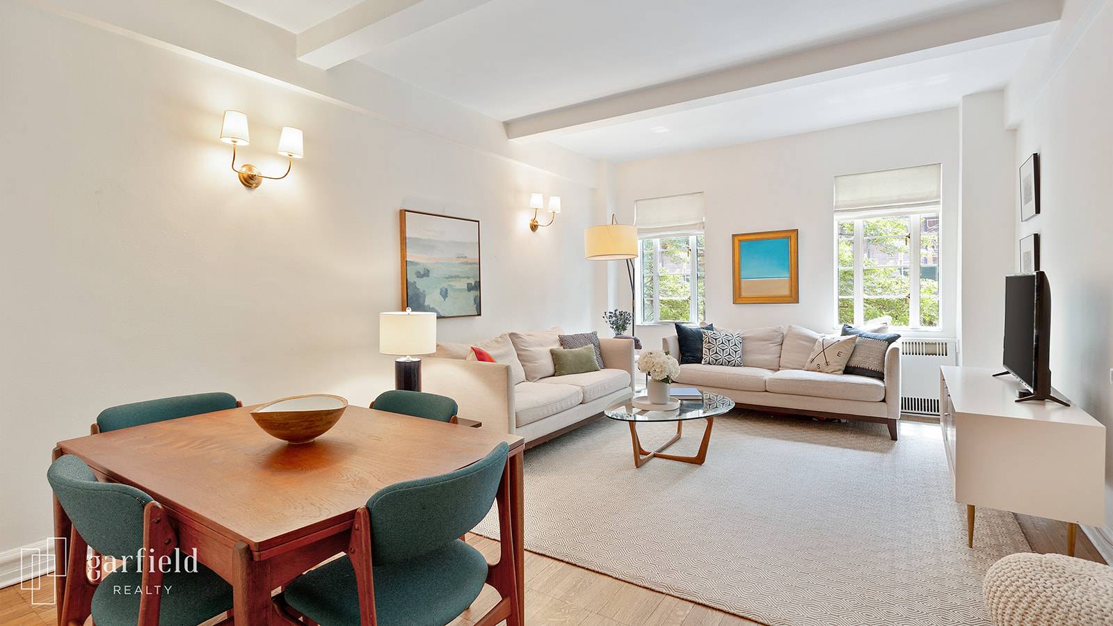 Located on coveted Eighth Avenue in a pristine Art Deco full service doorman elevator building, this serene, elegant, and well proportioned home boasts an impeccable renovation that merges prewar detail ...