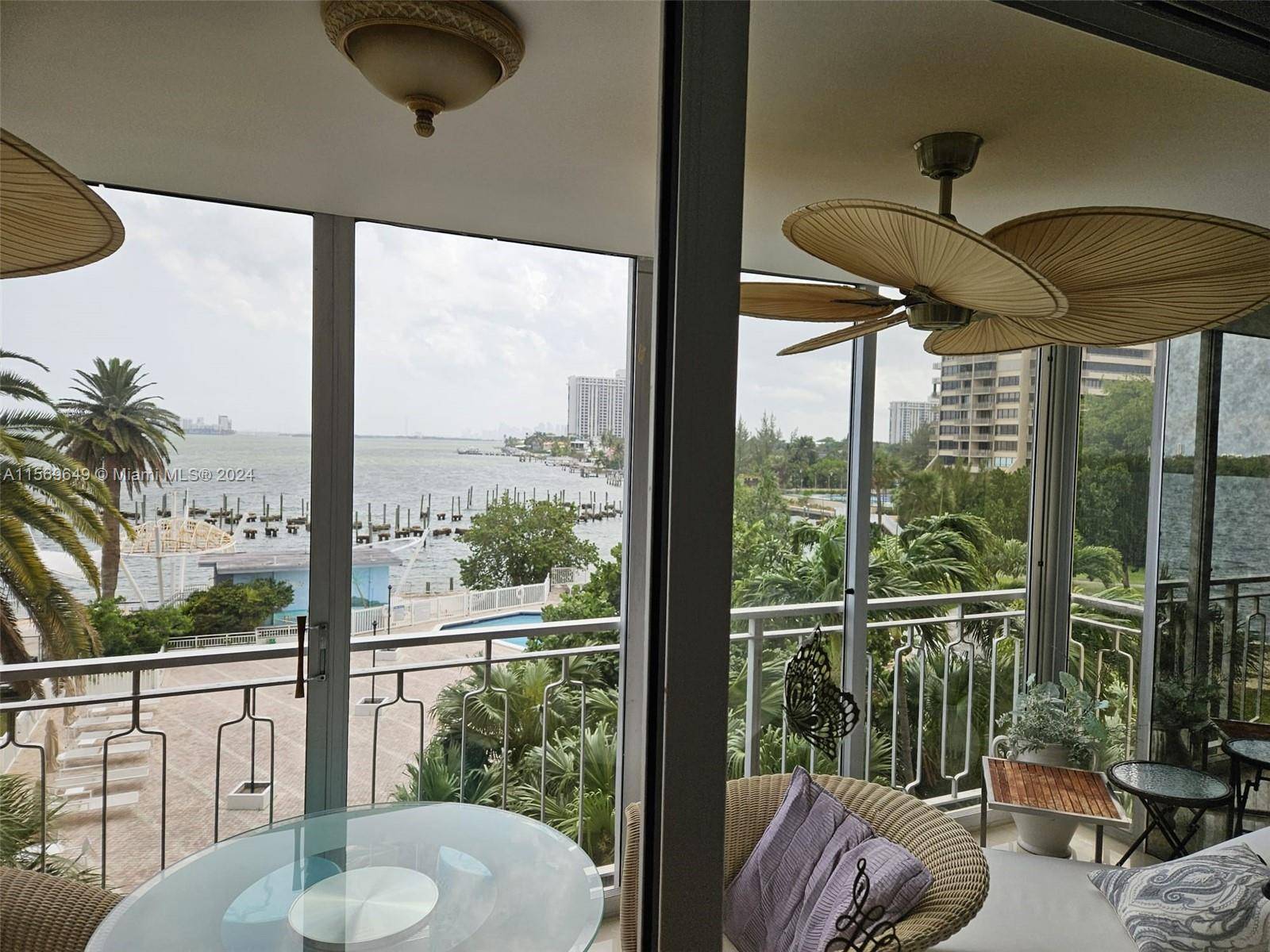 This spacious two bedroom, two bathroom residence offers stunning views of Biscayne Bay from every room.