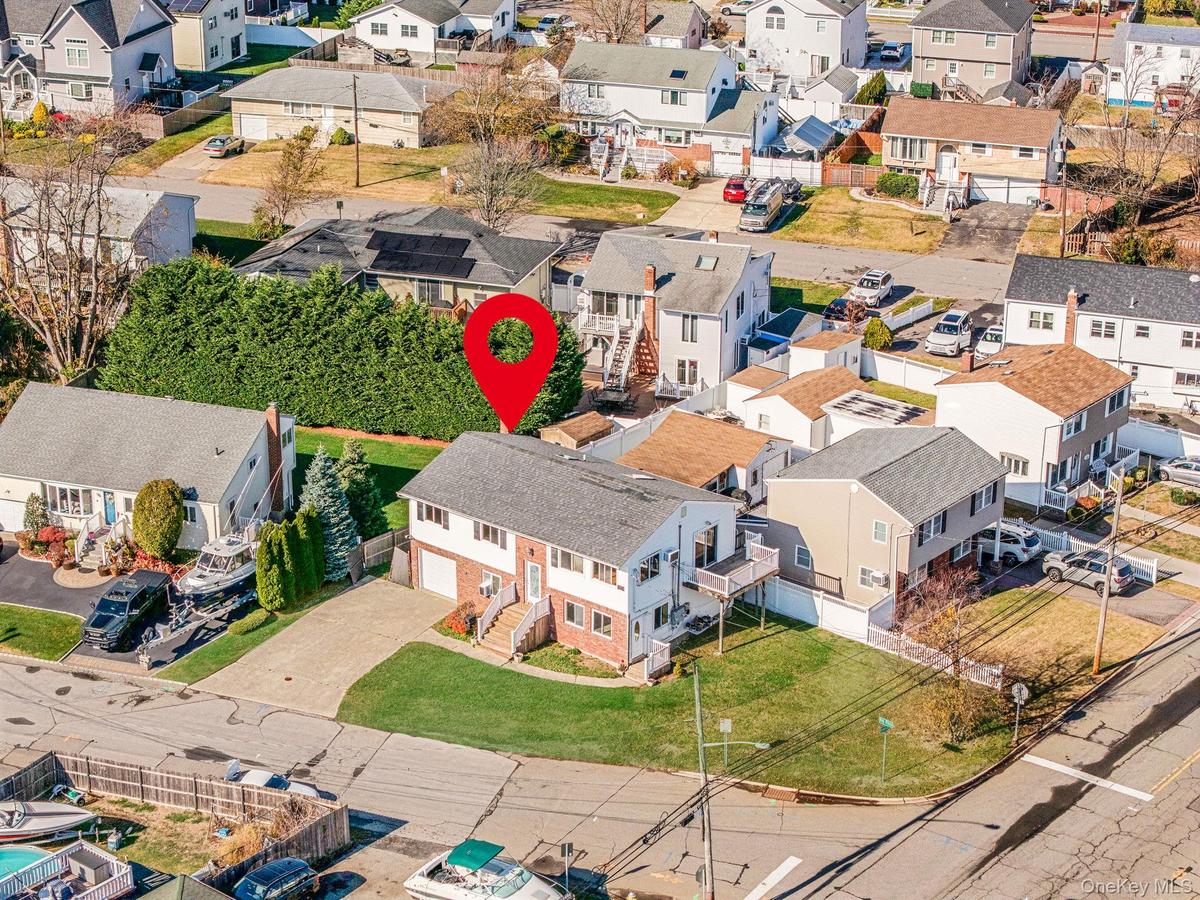 Aerial view of residential area