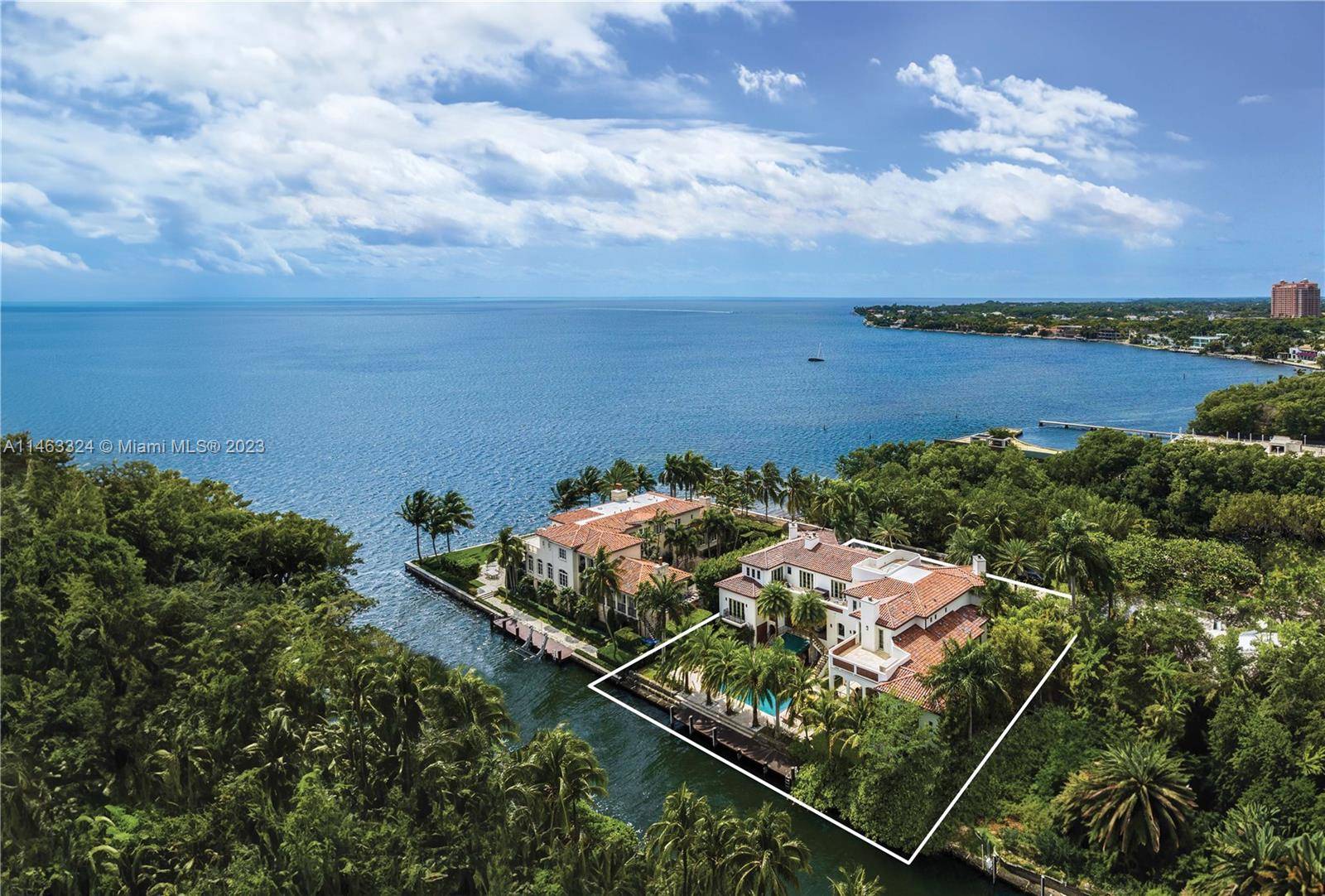 Located in the private guard gated community The Moorings, this enchanting 17, 873 total SF waterfront estate is in the heart of the most sought after neighborhood in Coconut Grove.