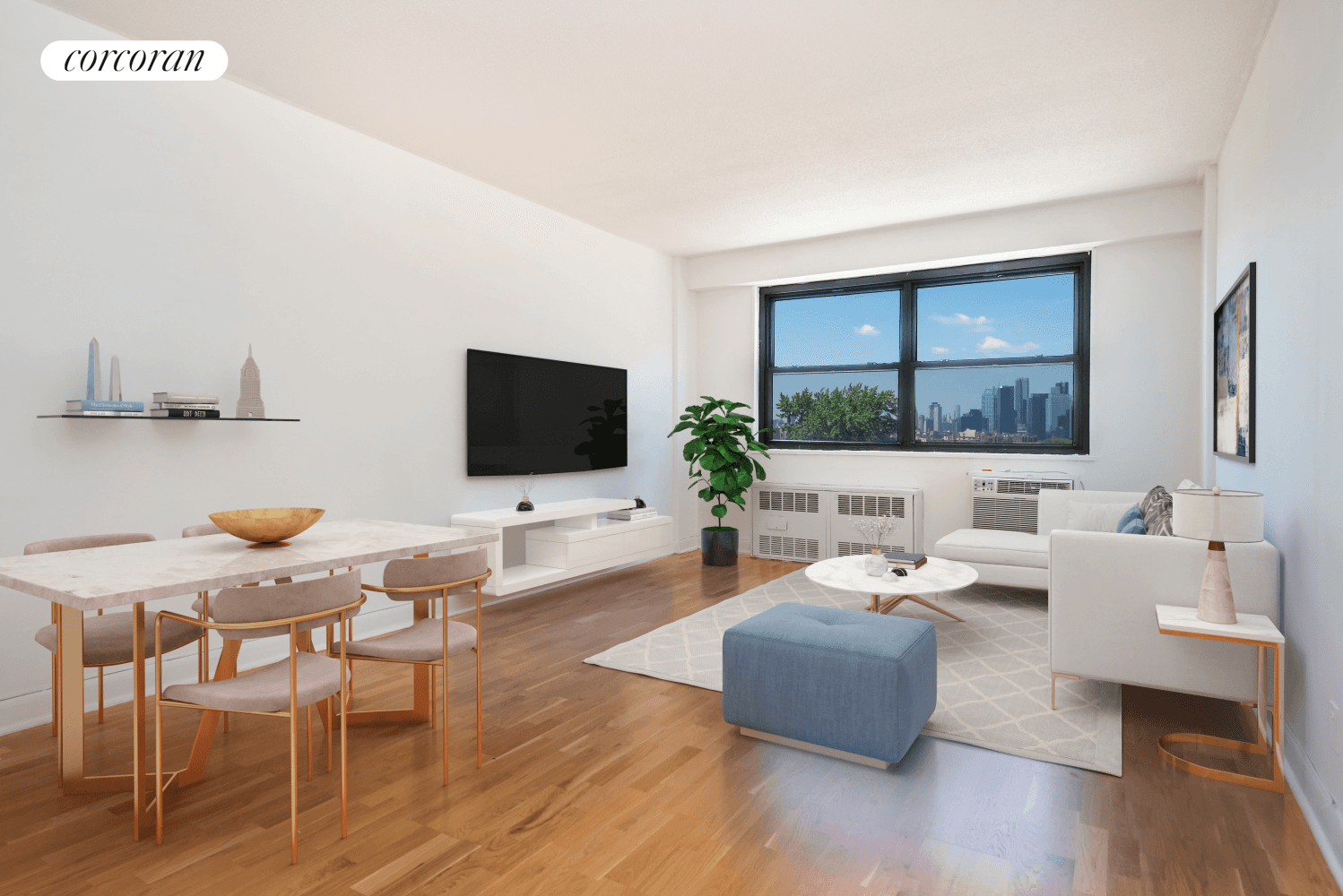 This beautiful high floor 1 bedroom with views of the city from each room also boasts 4 large closets, recent renovations, fresh paint and a bathroom that was just reglazed ...