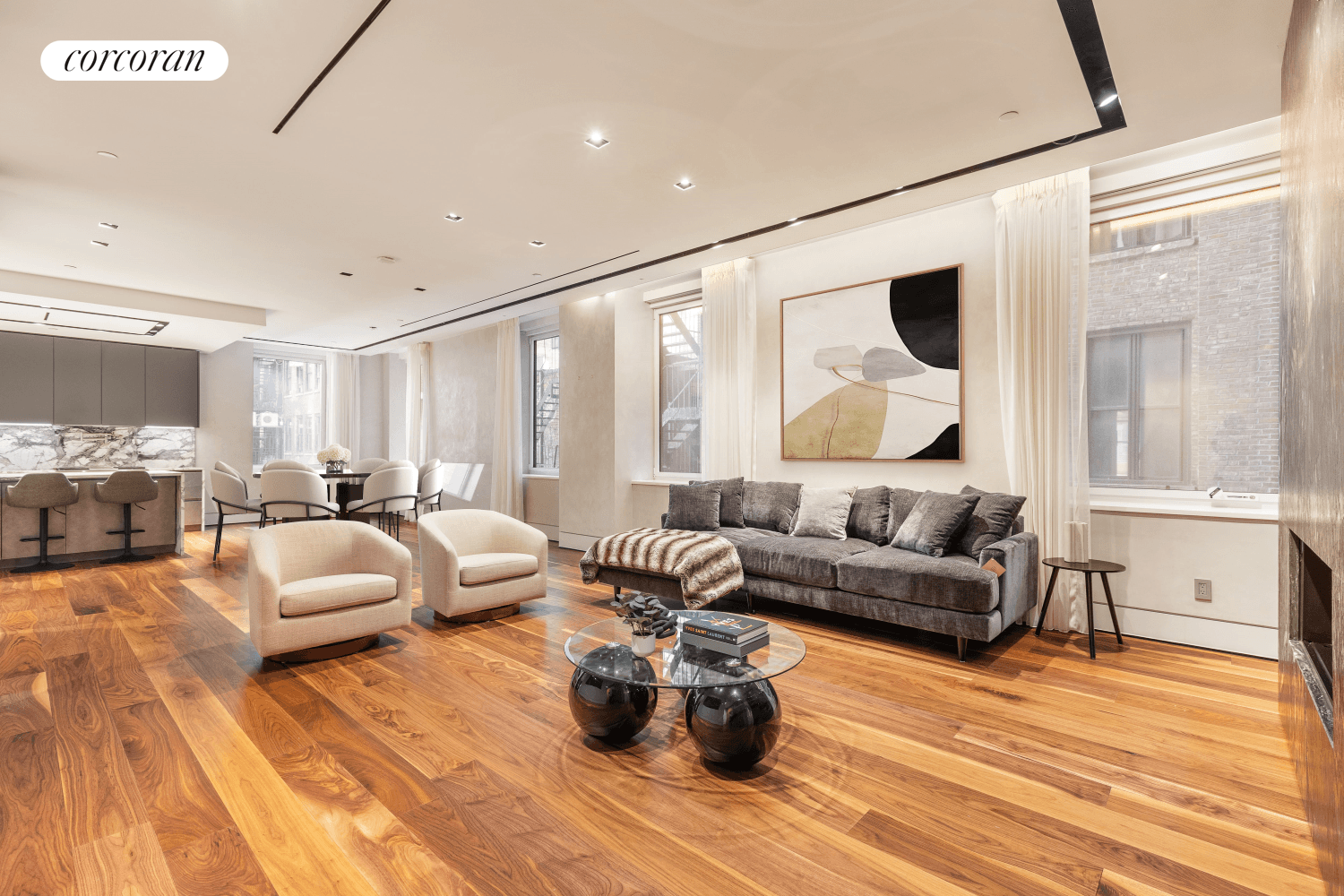 Modern upgrades meet pre war elements in this authentic Chelsea loft that epitomizes downtown living.