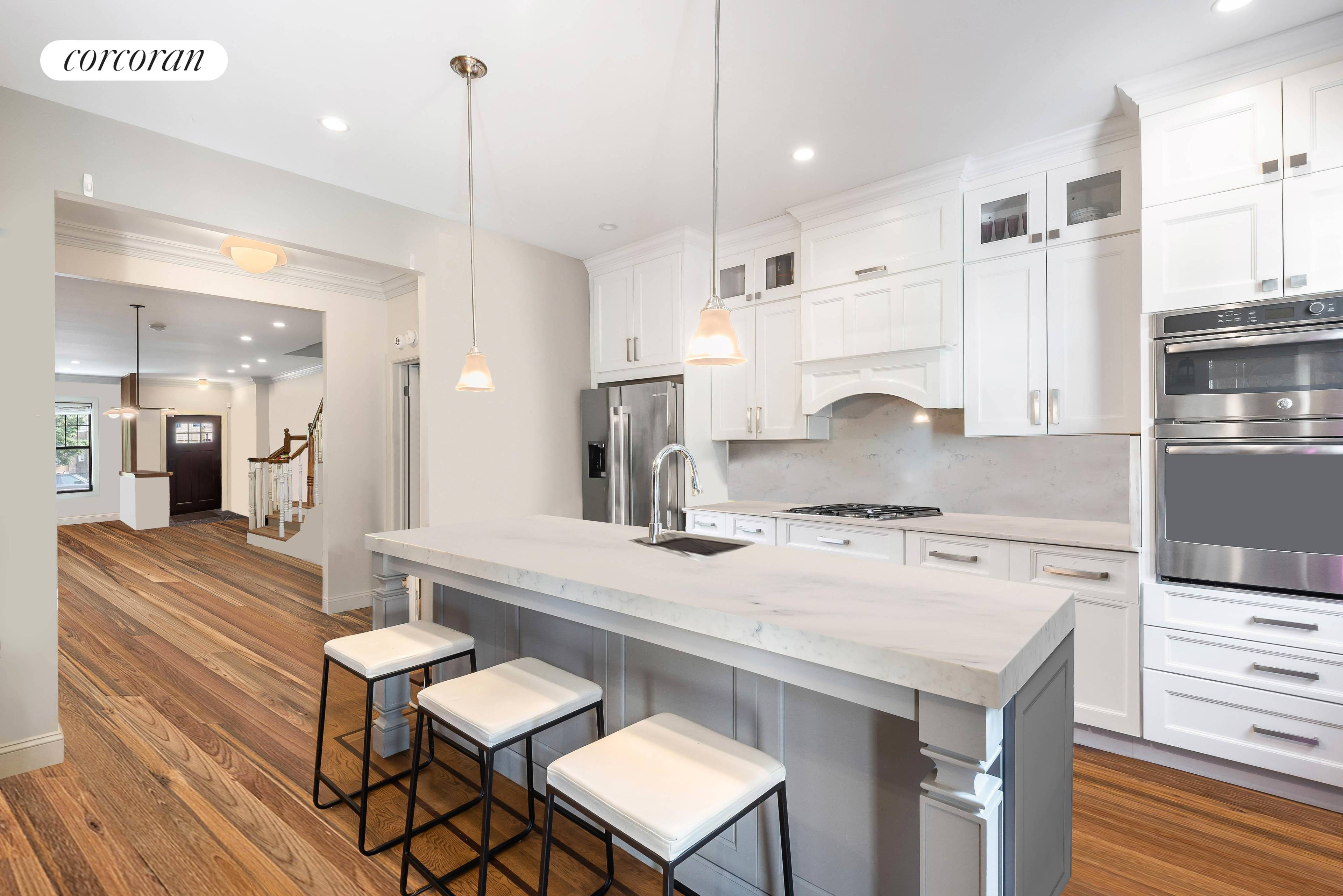 399 Fenimore is a stylish single family home with 3 bedrooms, two full and two half bathrooms, two large rooms in the attic, and home office opportunities on every floor.