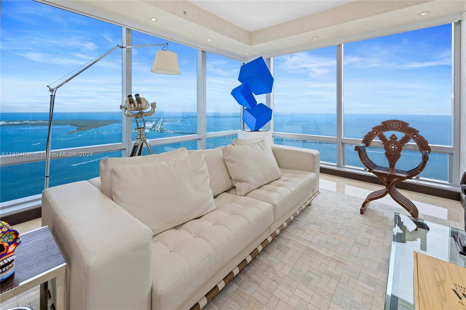 Experience the epitome of luxury living at this stunning home in the sky with breathtaking views of Brickell Bay.