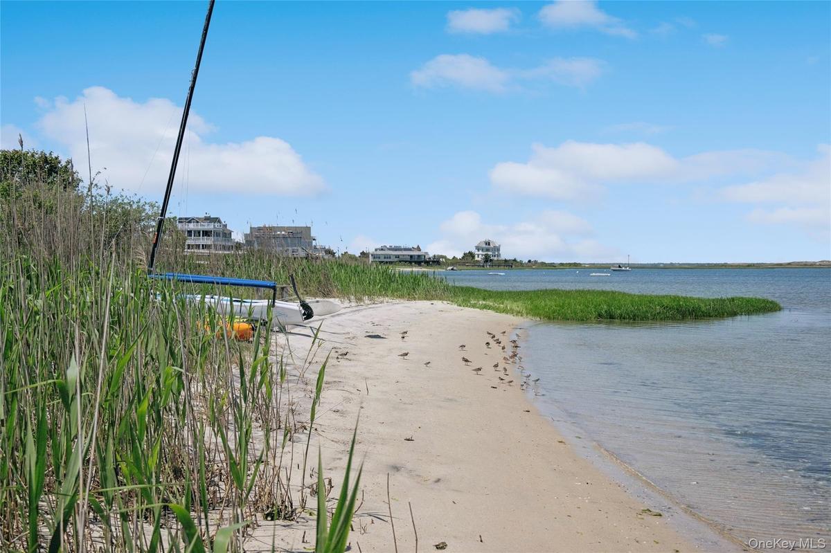 Water view with a beach view