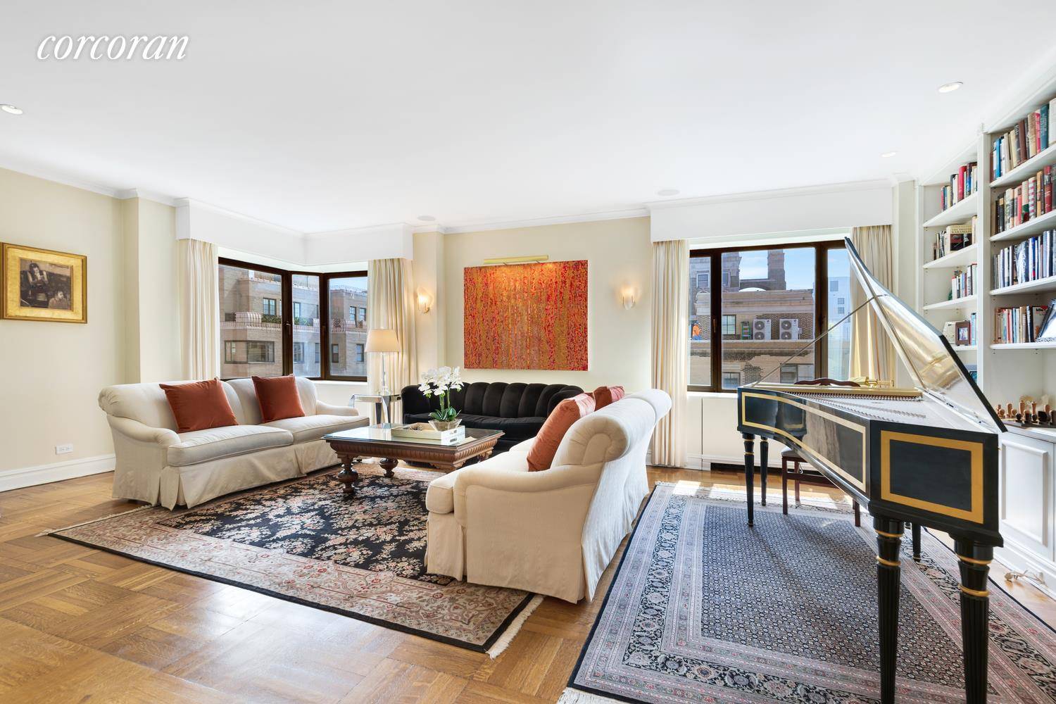 Two private terraces one a large wrap terrace and three exposures are featured in this sun filled, corner penthouse duplex high atop the 'Gold Coast' of Manhattan's Upper East Side ...