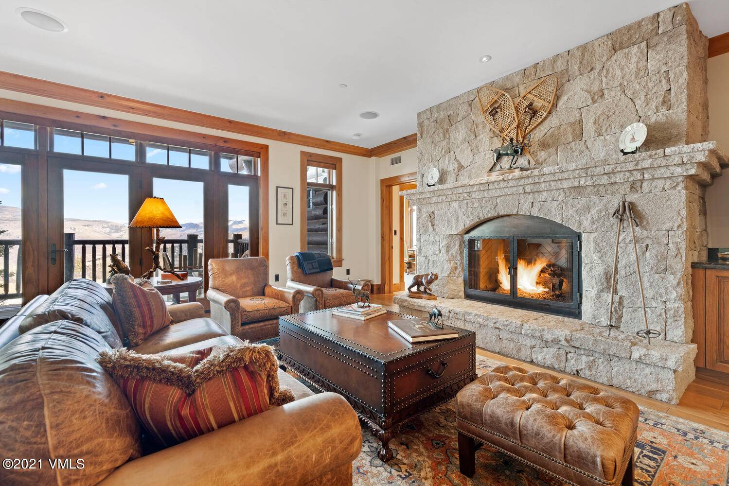 Top of the world views of the Gore Range from this premier ski in ski out residence in Bachelor Gulch.