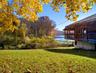 Side of the lakefront lodge.