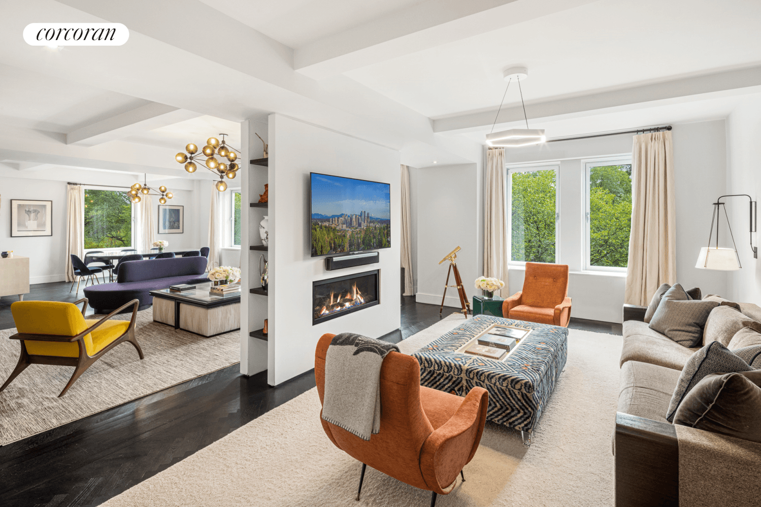 This extraordinary southwest corner prewar Emory Roth duplex condominium is perfectly located on Fifth Avenue with 42 feet of frontage overlooking Central Park with breathtaking views.
