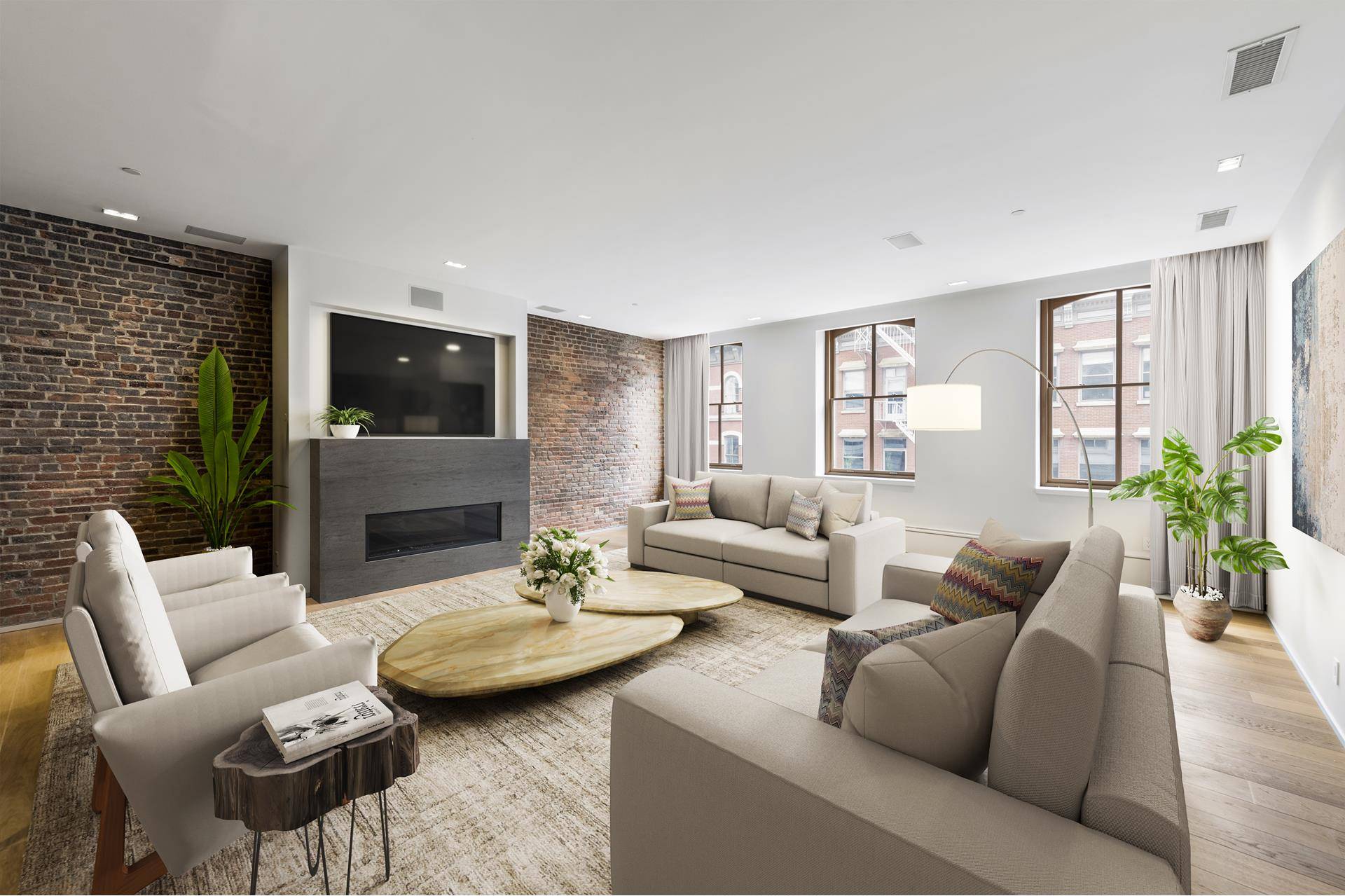 In the heart of Tribeca, enter this spectacular 3, 627 square foot 3 bedroom 2.