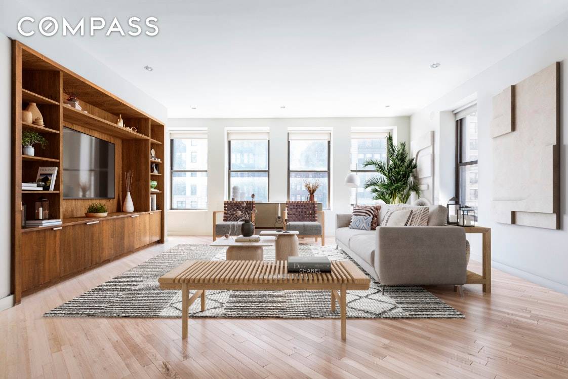 Live just a half block from Madison Square Park in this spacious loft like 3 bed, 2 bath home office loft so sizable there's room for everyone to be together ...