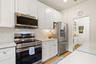 Kitchen with backsplash.