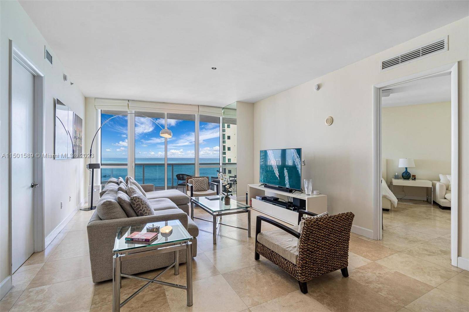 Spectacular residence with Ocean and intracoastal views from every room, You must see this beautiful 2 bed den, 3 bath residence.
