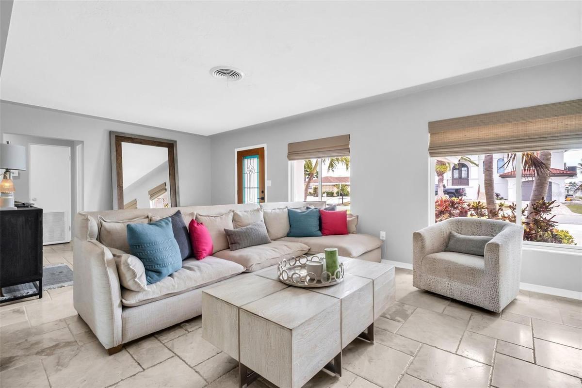 Living Room with Tile Flooring
