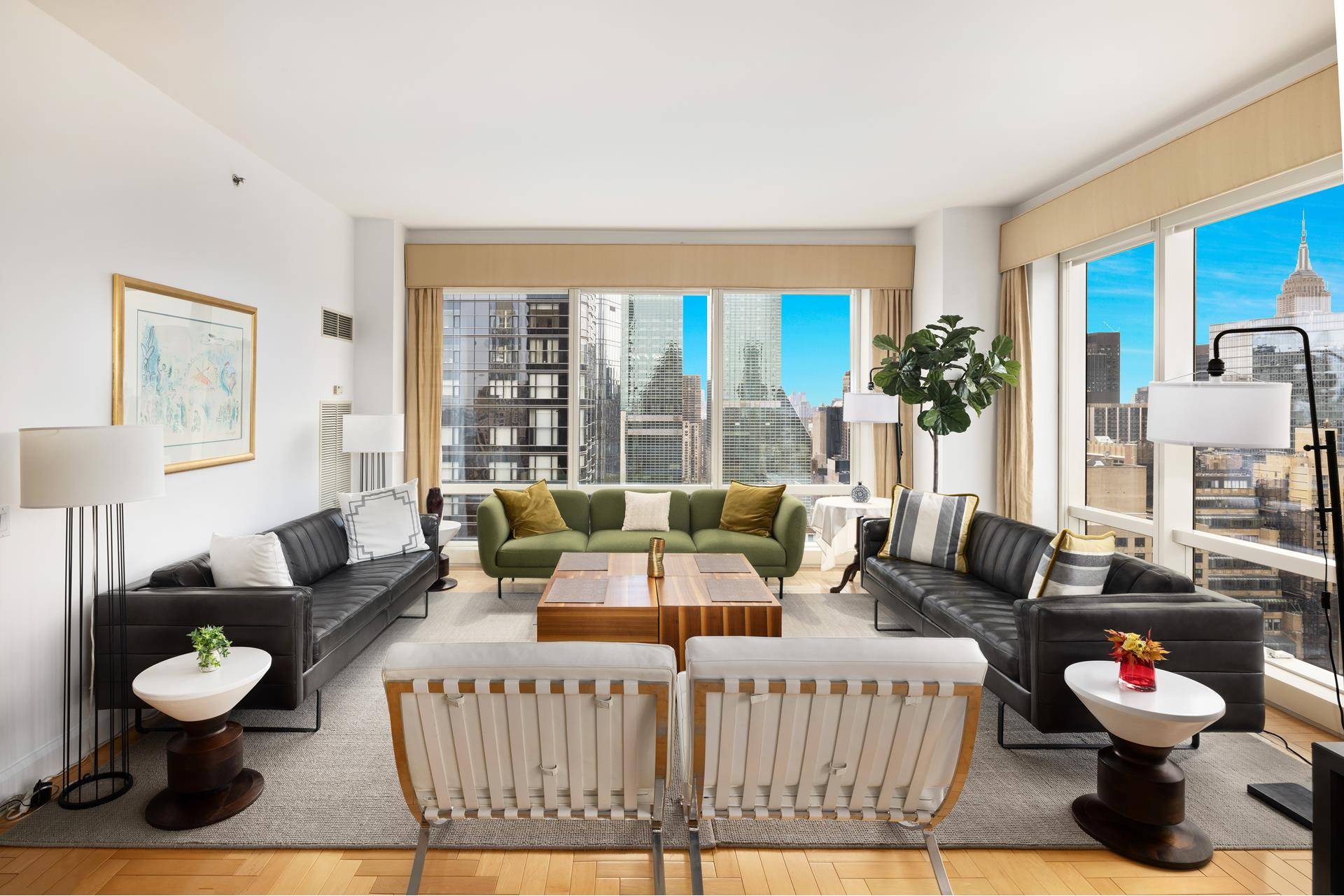 Exceptional 43rd Floor 2 bedroom, 3 full bathroom corner residence in the Sky.
