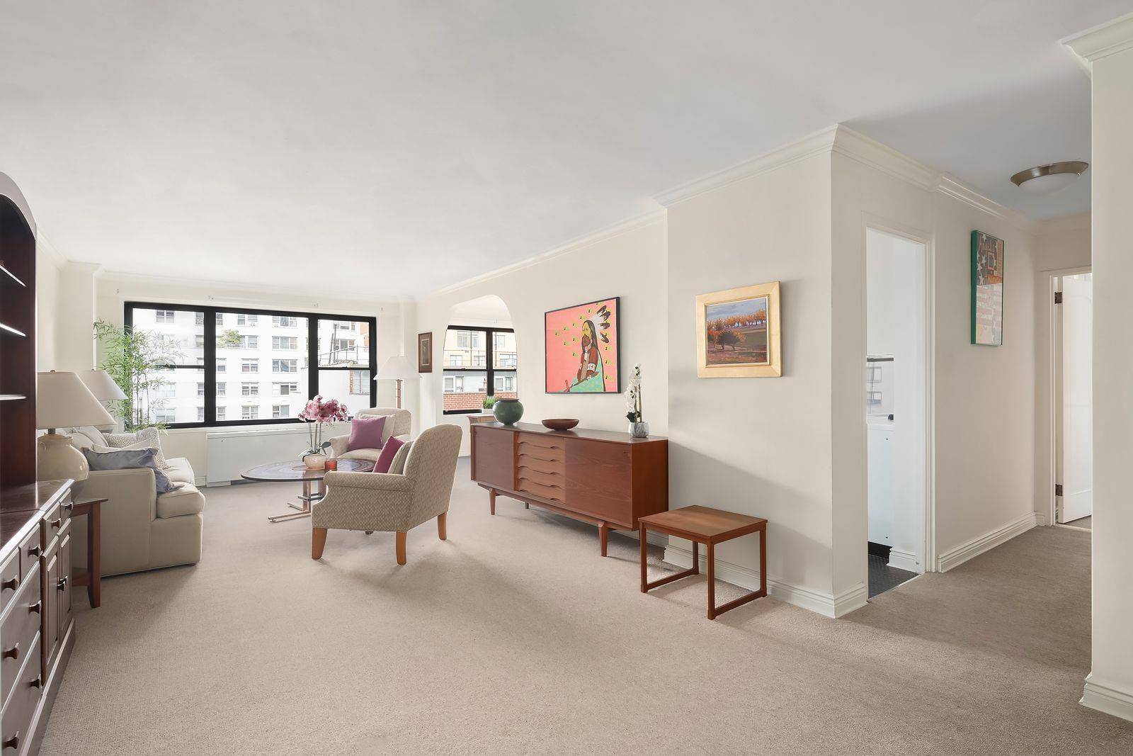 This pin drop quiet and bright oversized convertible 2 bedroom 1 bathroom corner home resides inThe East River House, a luxury full service cooperative located in the heart ofthe sought ...