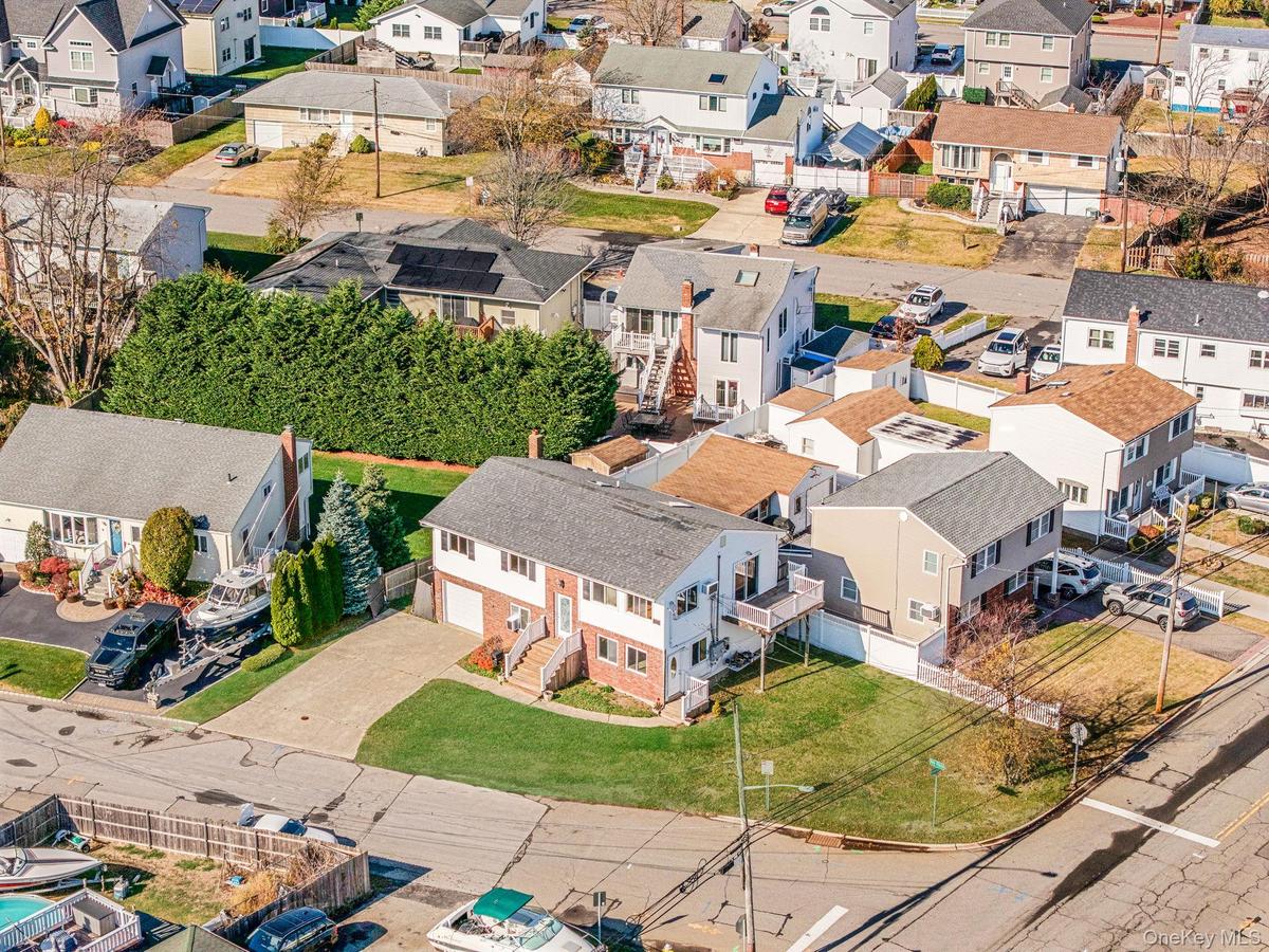 Aerial view of residential area