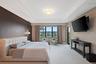 Primary bedroom suite w Automated blackout shades and light blocking strips
